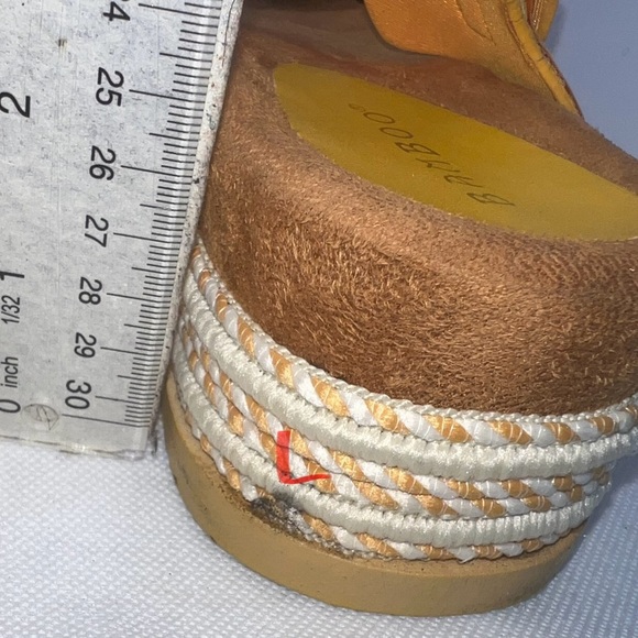 Bamboo Yellow Espadrille Platform Sandals Adjustable Buckle Strap Shoes‎ - Picture 4 of 5